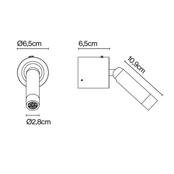 Specification Image for Marset Ledtube A LED Wall Light