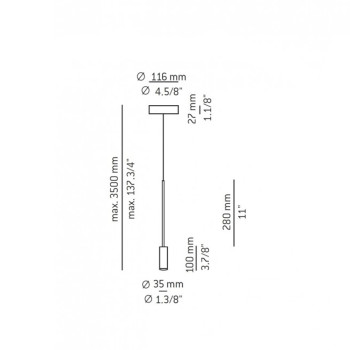 Specification image for Estiluz Volta LED Pendant