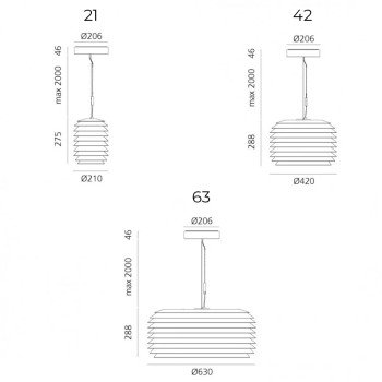 Specification Image for Artemide Slicing LED Outdoor Pendant