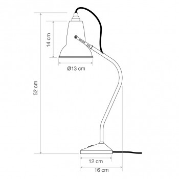 Specification Image for Anglepoise Original 1227 Mini  Table lamp National Trust Edition