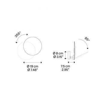 Specification Image for Lodes Puzzle Round Single LED Wall /Ceiling Light 