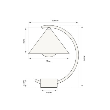 Specification Image for Ferm Living Meridian Portable Lamp