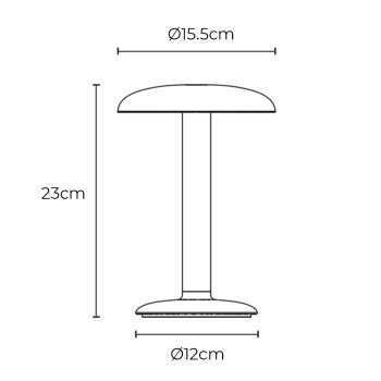 Specification Image for Flos Gustave Residential LED Portable Lamp