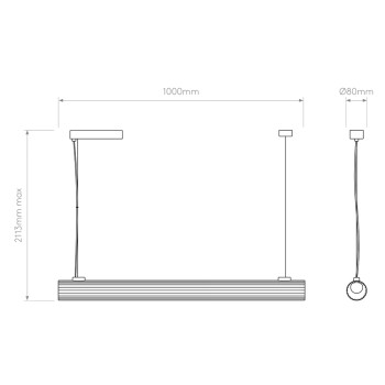 Specification Image for Astro io LED Pendant 1000