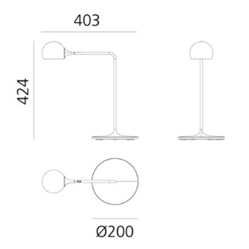 Specification Image for Artemide Ixa LED Table Lamp