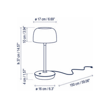 Specification Image for Bover Bol LED Table Lamp