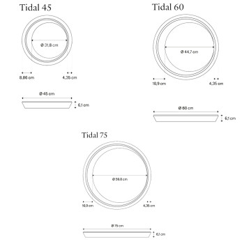 Specification Image for Lodes Tidal LED Ceiling Light 
