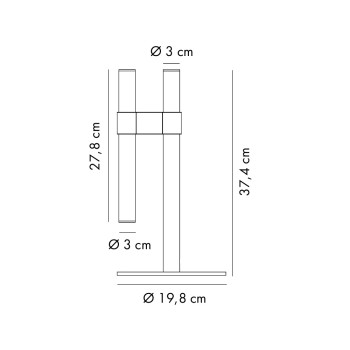 Specification Image for Axolight Paralela LED Table Lamp