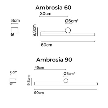 Specification Image for Marset Ambrosia LED Wall Light