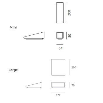Specification Image for Artemide Architectural Cuneo Outdoor LED Wall Light
