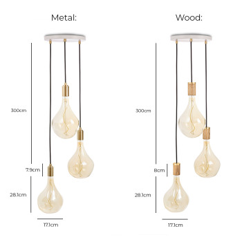 Specification Image for Tala Voronoi II Triple Pendant