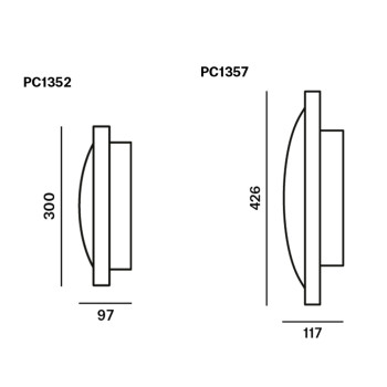 Specification Image for Brokis Convex LED Wall Light