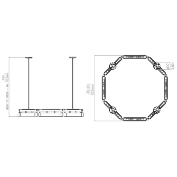 Specification Image for Bert Frank Colt Octagon LED Chandelier