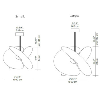 Specification Image for Luceplan Levante LED Suspension