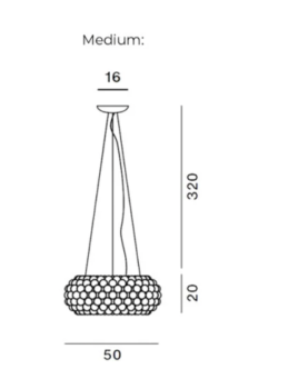 Specification image for Foscarini Caboche Plus LED Pendant