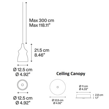 Specification image for Lodes Nostalgia LED Pendant 