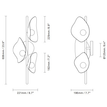 Specification Image for Nuura Florii 3 LED Wall Light