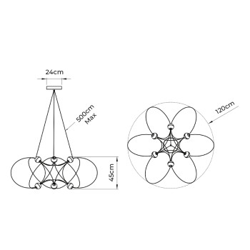 Specification Image for DCW editions Munari 6 LED Suspension