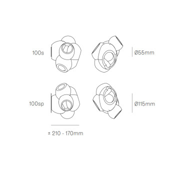 Specification Image for Bocci 100ssp LED Wall / Ceiling Light