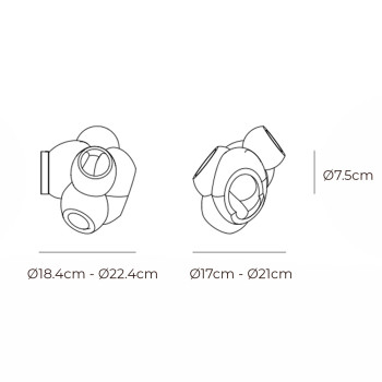 Specification Image for Bocci 100sbrass LED Wall / Ceiling Light