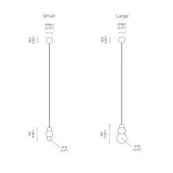 Specification Image for Michael Anastassiades Ball Light Pendant Flex