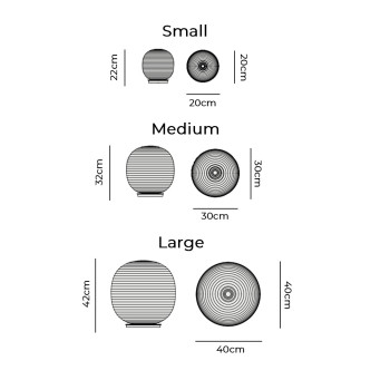 Specification image for New Works Globe Lantern Table Lamp