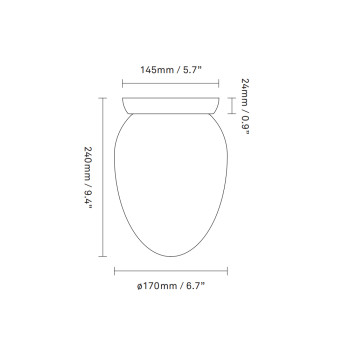 Specification Image for Nuura Rizzatto 171 Ceiling Light