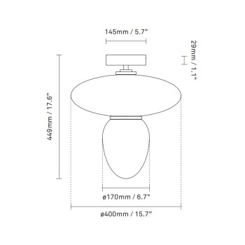 Specification Image for Nuura Rizzatto 42 Ceiling Light