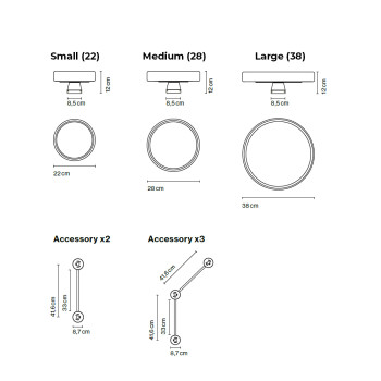 Specification Image for Marset Caramel Triple LED Wall Light 