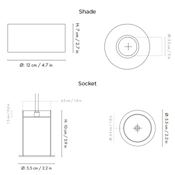 Specification Image for Ferm Living Collect Low Socket Pendant Disc