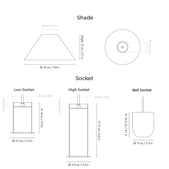 Specification Image for Ferm Living Collect Brass Pendant Cone