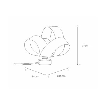 Specification Image for Tom Raffield Verso Table Lamp