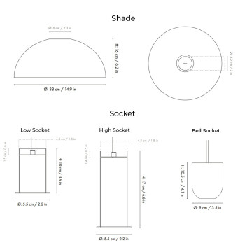 Specification Image for Ferm Living Collect Brass Pendant Dome