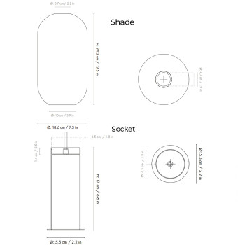 Specification Image for Ferm Living Collect High Socket Pendant Glass Tall