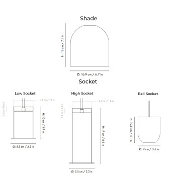 Specification Image for Ferm Living Collect Opal Pendant Bell