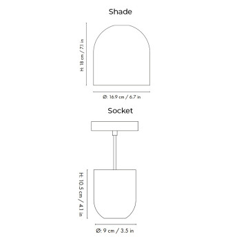 Specification Image for Ferm Living Collect Bell Socket Pendant Bell