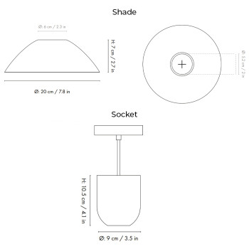 Specification Image for Ferm Living Collect Bell Socket Pendant Hoop