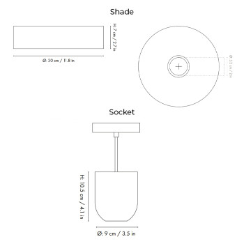 Ferm Living Collect Bell Socket Pendant Record Grey White