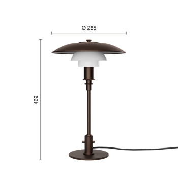 Specification Image for Louis Poulsen PH Aged Brass 3/2 Table Lamp