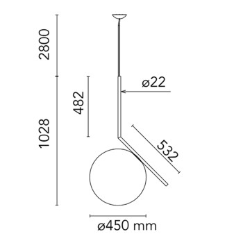 Specification image for Flos IC Pendant 