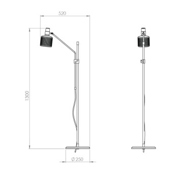Specification Image for Bert Frank Riddle Single Floor Lamp