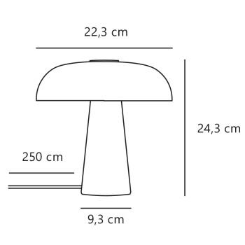 Specification Image for Design For The People Glossy Mini Table Lamp