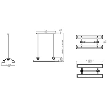 Specification Image for Bert Frank Rinato LED Linear Pendant