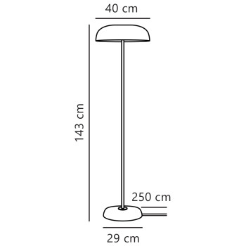 Specification Image for Design For The People Glossy Floor Lamp