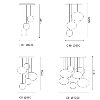 Specification Image for Established & Sons Filigrana Cluster Suspension