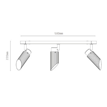 Specification Image for J. Adams & Co Spot Pro Triple Ceiling Light