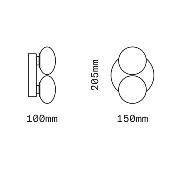 Specification Image for SkLO Dot 2x Wall/Ceiling Light