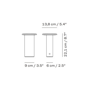 Specification Image for Fritz Hansen Solae LED Portable Lamp