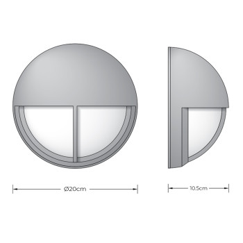Specification Image for BEGA 24344 LED Wall Light