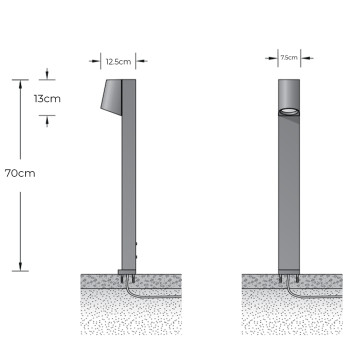 Specification Image for BEGA 77249 LED Bollard
